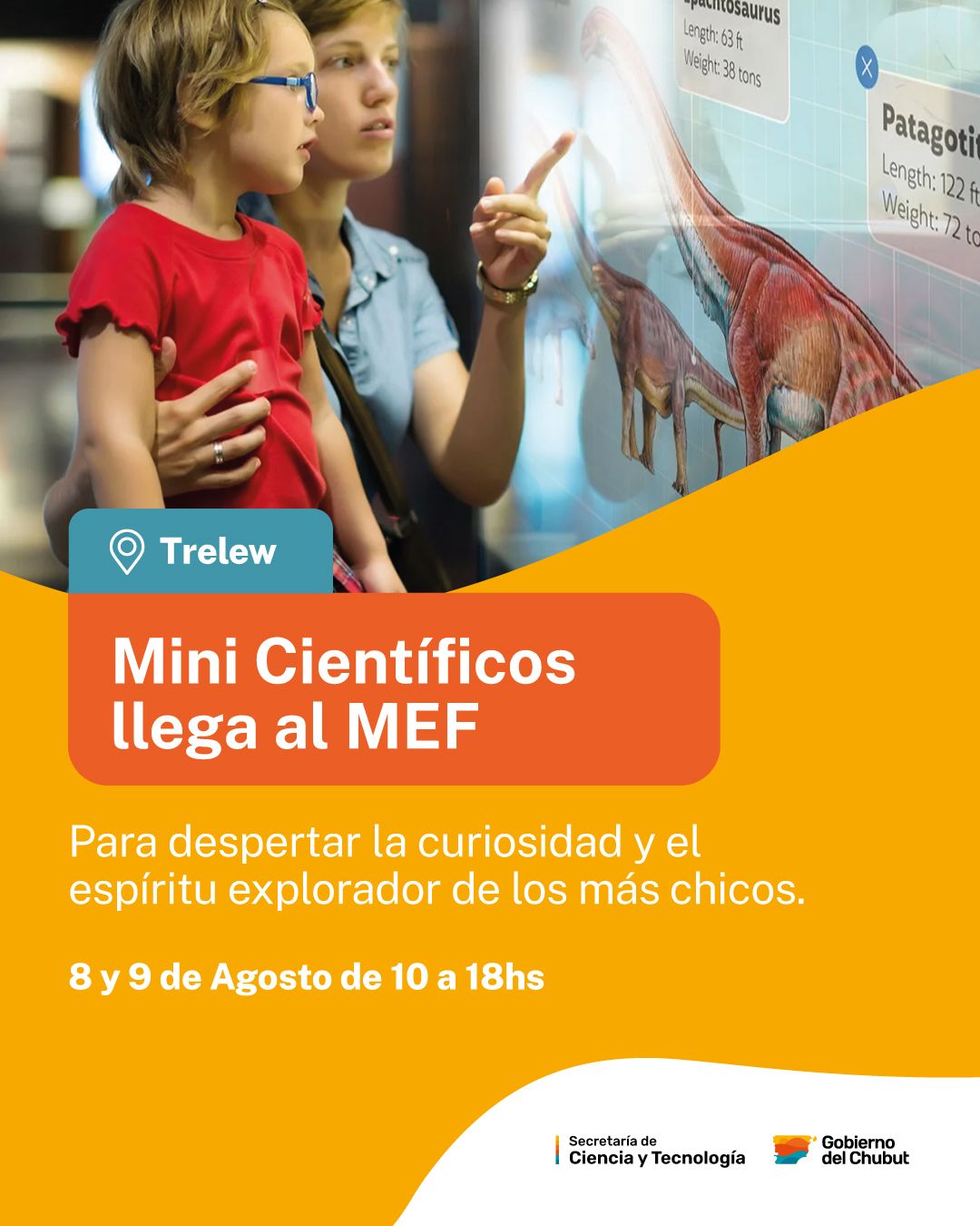 El Gobierno del Chubut acompaña una nueva edición de MEF Invita, el tradicional encuentro que acerca la ciencia a la comunidad