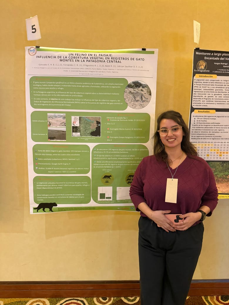 Becaria chubutense ganó el concurso de fotografía de cámaras trampa en las XXXVI Jornadas Argentinas de Mastozoología