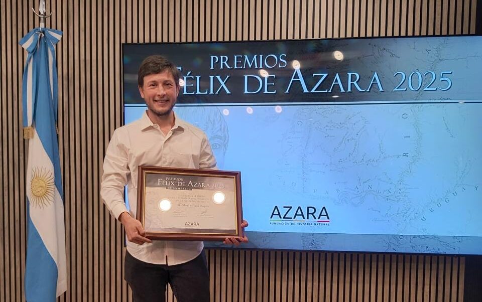 El Dr. Maximiliano Rugolo fue distinguido con el Premio Félix de Azara como “Joven Investigador en Ciencias Naturales”