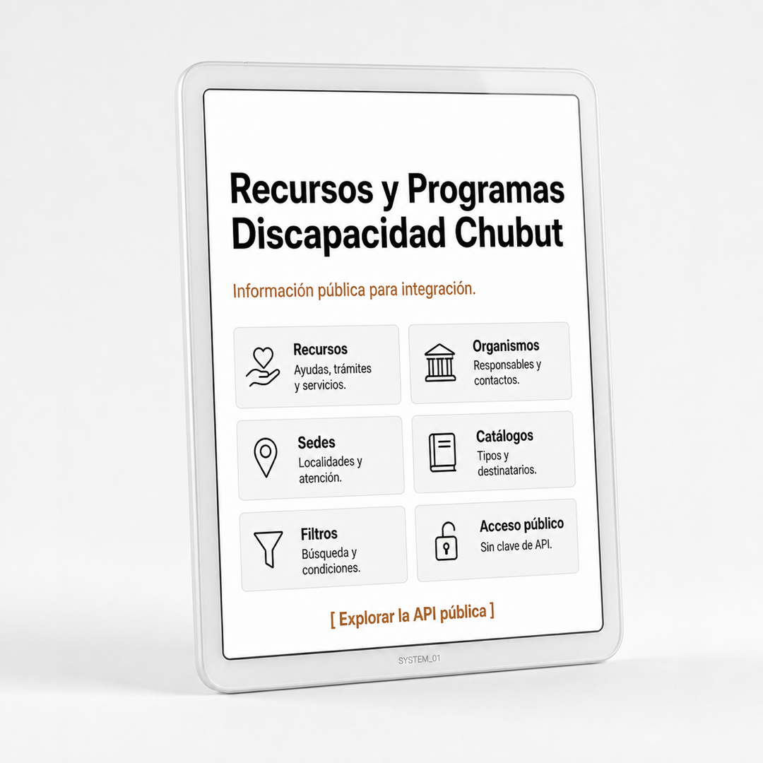 Ilustración de la API pública de Recursos y Programas para Discapacidad